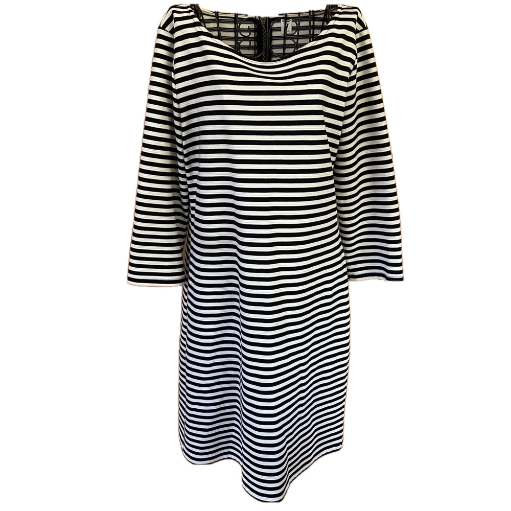 Old Navy black and white striped 3-4 sleeve sheath Dress size Large